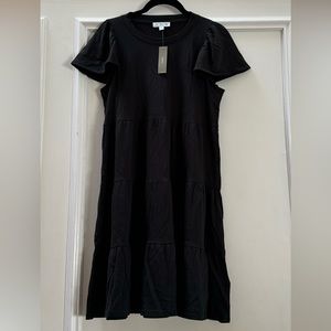 Black cotton mini dress